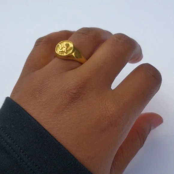 NEW 18K GOLD PLATED ANGEL RING - Picture 3 of 5